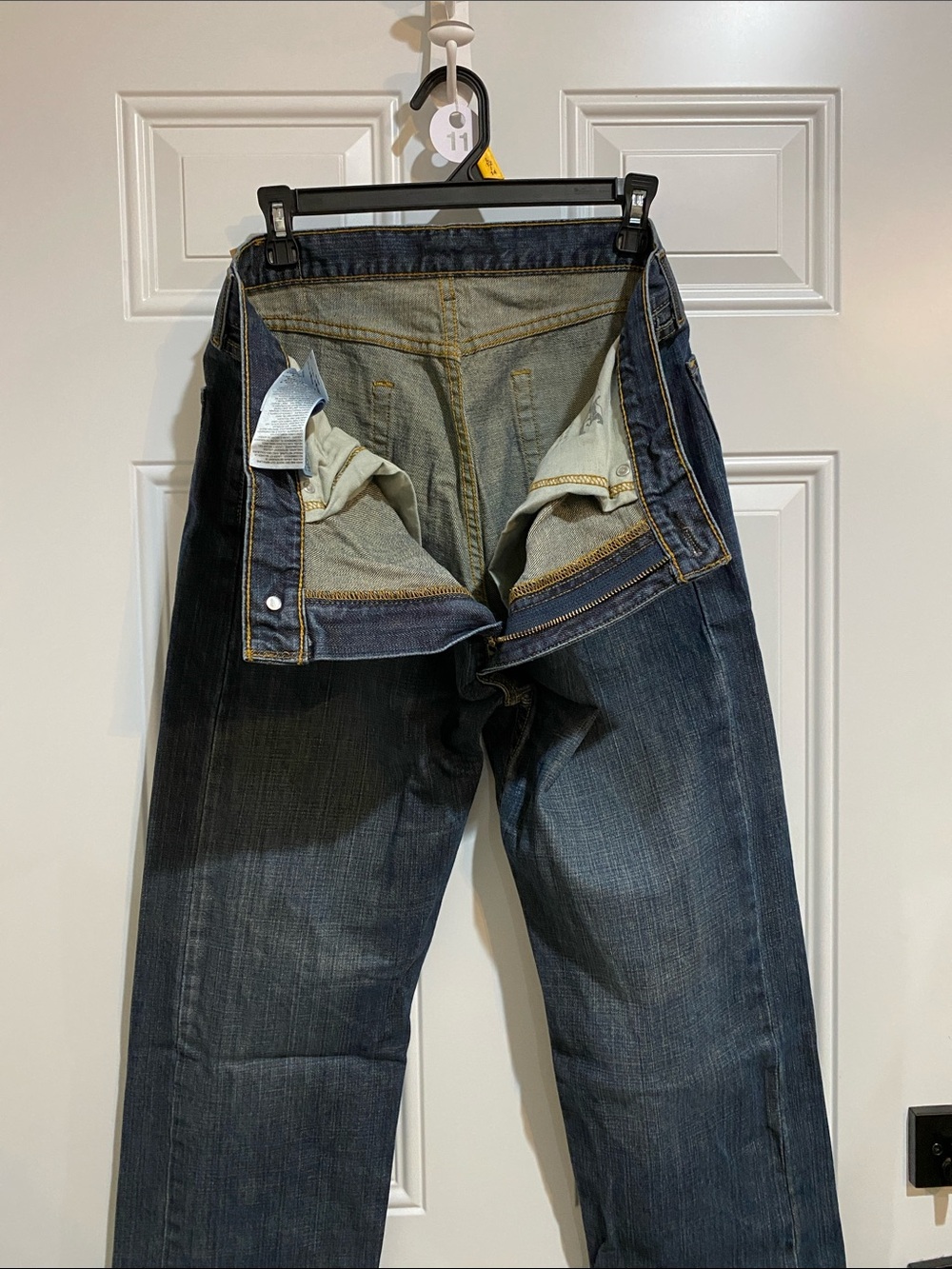 Levi's Men's Straight Jeans 505 36x32 in Dark Blue - Picture 3 of 8